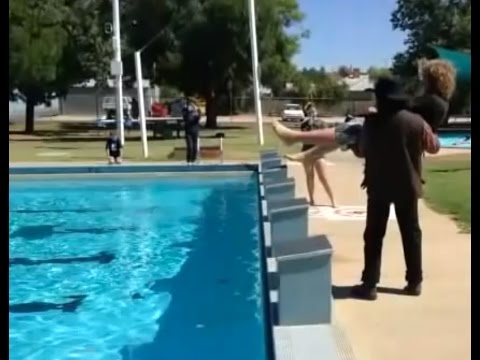 A lady donated 50 bucks for me to throw her son in the pool!
