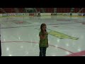 Aryn Sings Anthem in August 2008