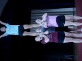 Aweseome cheerleading bases doing a heel stretch!!! HC Cheerleading