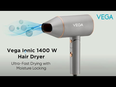 Vega Ionic 1400W Hair Dryer for Men & Women with Ionic Technology & Cool Shot Button VHDH-28 (123 g)