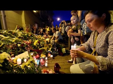 Floral Tributes for MH17 Victims Outside Dutch Embassy in Kiev