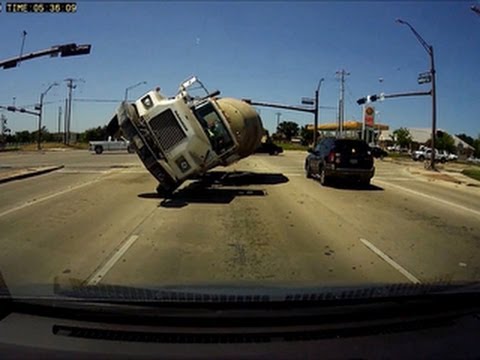 The Exact Moment A Truck Rams Headfirst Into A Car - Terrifying!