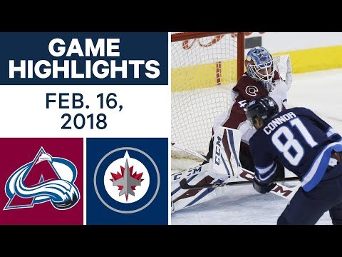Video: NHL Game Highlights | Avalanche vs. Jets - Feb. 16, 2018