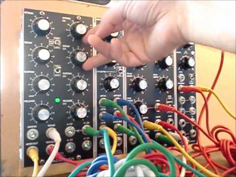 krisp1 - The sound of four Oakley modules built by Krisp1: VCO, noise/dual filter, VC-ASDR/VCA & LFO/multiple. No additional controls or processing.