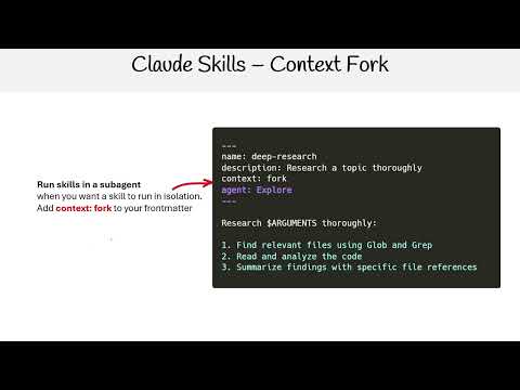 Claude Code Essentials - Claude Skills Context Fork