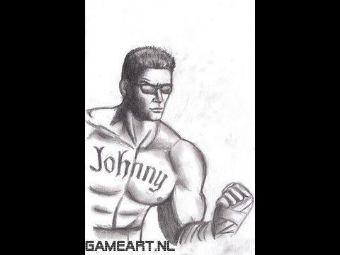 how to draw johnny cage