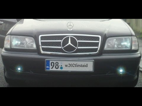 (AMAZING NEW LOOK) how to install new AMG grill on mercedes w202 and review