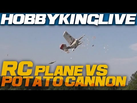RC Plane vs Potato Cannon!