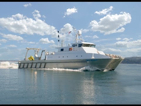 Aluminum catamaran work boat survey vessel