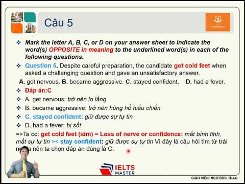 Chuyên Đề: Từ đồng nghĩa - Trái nghĩa (THPTQG) - THCS & THPT Phạm Ngũ Lão và IELTS Master HCM