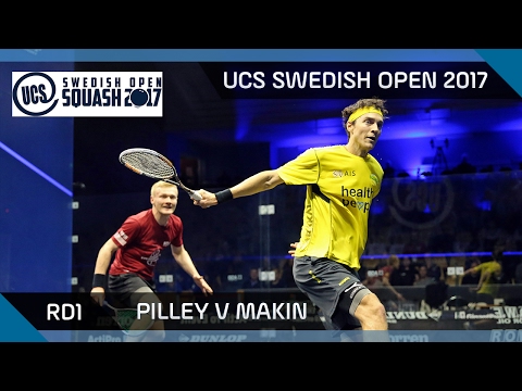 Squash: Pilley v Makin - UCS Swedish Open 2017 Rd1 Highlights