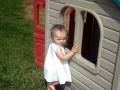 Carter and Lyric play outside at Nana and Pop's house