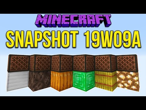 Minecraft 1 14 Snapshot 19w09a New Note Block Sounds New Textures Minecraftvideos Tv