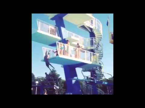 High Dive Fail at Lava Hot Springs Water Park (Slow Motion)