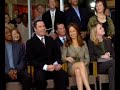the church of scientology opened a new life improvement community center in st. petersburg florida. in addition to local officials, john travolta spoke and helped   pull the ribbon to mark the opening of the new center. kelly preston accompanied her husband and help pull the ribbon cord.
