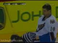 washington capitals foward matt bradley fighting carolina hurricanes foward craig adams
