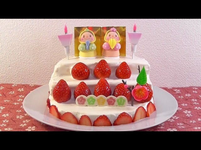 Hinamatsuri Cake Recipe( Doll Festival )ひな祭りケーキレシピ簡単!