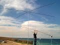 5A7A - Frank, DL8YHR adjusting the Yagi for EME
