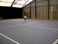 Euan backhand rallying 100 balls with coach