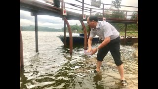 Bí thư Thành ủy Trần Văn Lâm thả cá giống nhân ngày truyền thống ngành Thuỷ sản 1/4