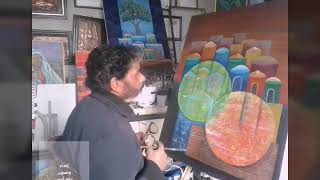 الفنان التشكيلي علي جروان مخيم خان دنون