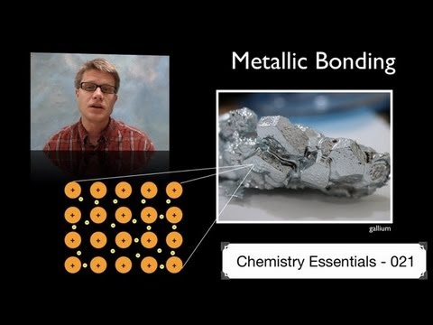 BONDING - 021 - Metallic Bonding In this video Paul Andersen explains how metallic bonding structure creates the different properties of metals. The electron sea model...