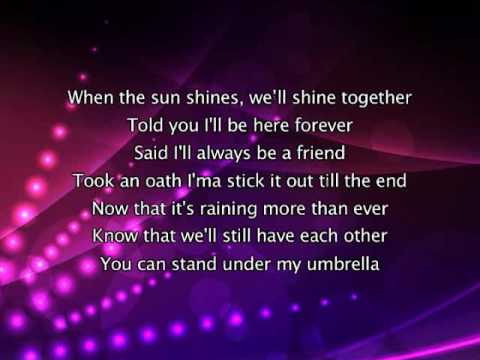 Rihanna - Umbrella, Lyrics In Video Rihanna - Umbrella, Lyrics In Video