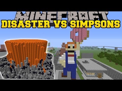 NATURAL DISASTERS MOD VS THE SIMPSONS - Minecraft Mods Vs Maps (Volcanes, Meteors, Earthquakes))
