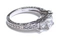14K White Gold Three Stone Trellis Engagement Ring Setting 14K White Gold Three Stone Trellis Engagement Ring Setting