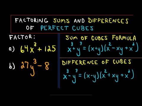 Factoring Sums and Differences of Cubes