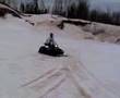 my moms snowmobile wipe out