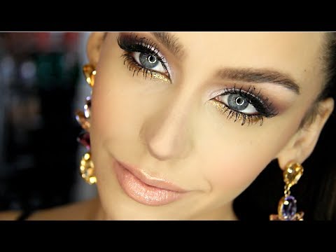 Purple & Gold SPARKLY Makeup Look for the Holidays! +GIVEAWAY