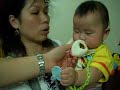 Fat Ching eat Chinese birthday cake