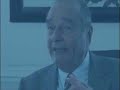 l'ex-pr�sident fran�ais jacques chirac parle de la fondation qui portera son nom et qui agira au 