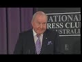(Part 1) In his National Press Club address, Alan Jones delivers the speech that every man, woman and child in Australia needs to hear at this crucial junction in our history. Are we going to sit back and allow mining companies and the Governments that support them to destroy our water, our food, our health, our land, our communities and everything we hold dear about Australian life? This is a battle we did not ask for but one we can not afford to lose. Protecting our nation's clean water is everyone's responsibility and its misuse is our greatest single threat. Start shouting, marching and acting NOW people - BEFORE our beautiful nation is sold out from under us and transformed into a toxic foreign-owned gasfield. The stakes could not be higher.. Let us rise up, put an end to this insanity, turn a new page in our history and live a sustainable existence we can feel good about - a life that respects ourselves, each other and this beautiful land we are so blessed to be custodians of. Dont wait. Act NOW people. More info available at www.lockthegate.org.au and other websites