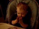 Elliot eats with a fork for the first time!