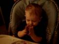 Elliot eats with a fork for the first time!
