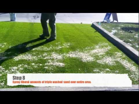 how to attach astroturf to concrete