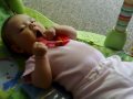 Angela chewing teething ring - 4 Dec 09 - 18 and a half weeks old