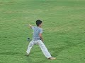 طفل من واد النيص يعرض كاراتيه في استاد اريحا 25.8.2007