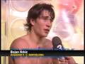 Bojan shirtless being interviewed