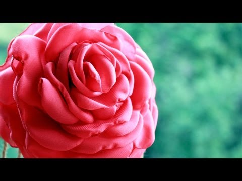 Сделать розу из шифона видео