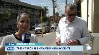 Colisão em Bauru: três carros se envolveram no acidente