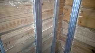 Обшивка стен гипсокартоном с утапливанием профилей в брус