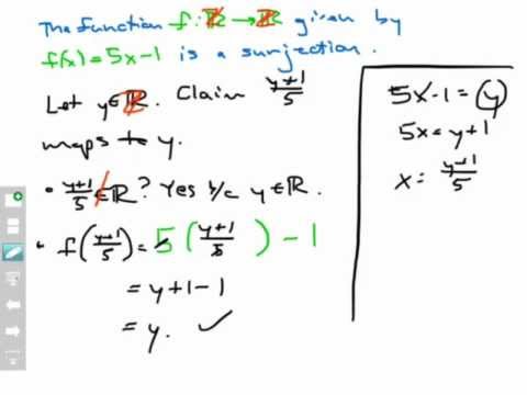 how to prove function is surjective