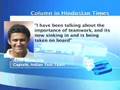 Kumble's ethical codes in his column