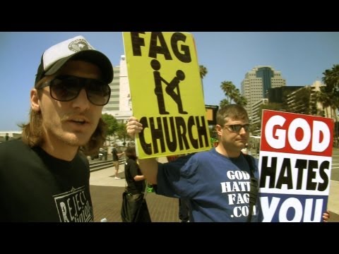 fags - Westboro Baptist Church hates the Gay Community, Most Churches, and Most Christians. Enoch Magazine met up Westboro Baptist WBC at their protest in Long Beac...