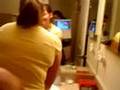 Britney Spears act alike-look alike on toilet