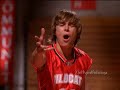 high school musical 1
music videos
get'cha head in the game
movie version

coach said to fake right
and break left
watch out for the pick
and keep an eye on defense
gotta run the give and go
and take the ball to the hole
but don't be afraid
to shoot the outside 