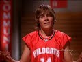 high school musical 1
music videos
get'cha head in the game
movie version

coach said to fake right
and break left
watch out for the pick
and keep an eye on defense
gotta run the give and go
and take the ball to the hole
but don't be afraid
to shoot the outside 
